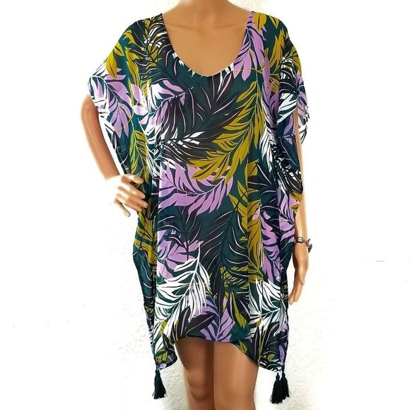 Cover Up Swim Floral Tropical Coverup NEW - Picture 8 of 11
